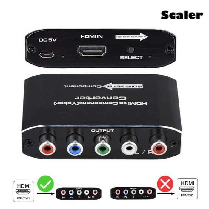 HDMI to YPBPR Converter | RGB via RCA with UP and DN Scaler