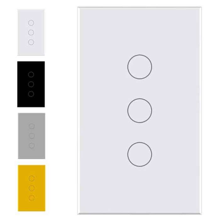Smart Light Touch Switch, 3 Gang | Dual Mode Neutral + BT | WiFi Tuya Smart Life
