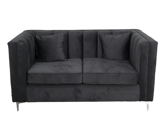 Emily 2 Seater Sofa - Grey Velvet