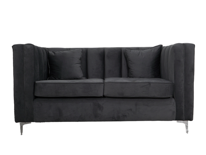 Emily 2 Seater Sofa - Grey Velvet