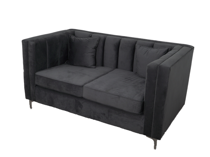 Emily 2 Seater Sofa - Grey Velvet