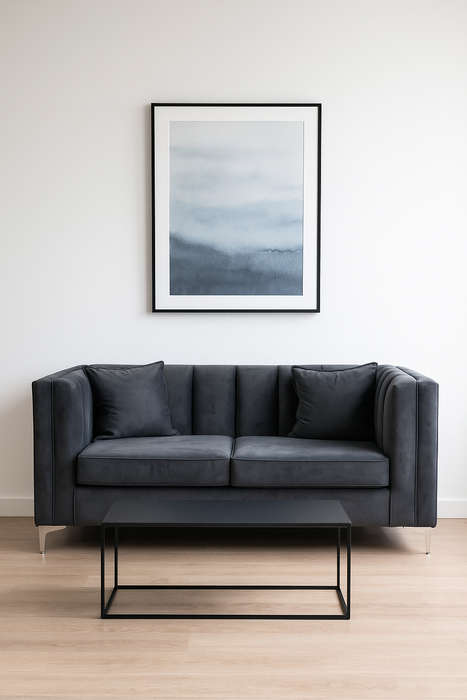 Emily 2 Seater Sofa - Grey Velvet