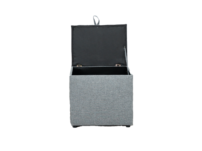 Thomas Square Cupholder Ottoman - Storage - Grey