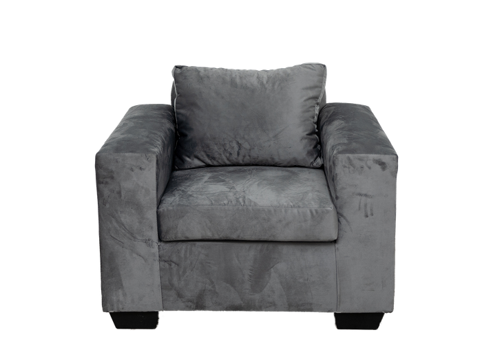 Queen Tub Chair - Grey Velvet