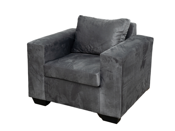 Queen Tub Chair - Grey Velvet