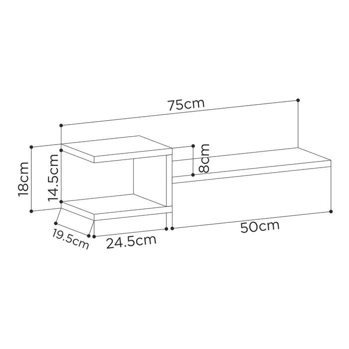 Fork Shelf Set Sapphire Oak