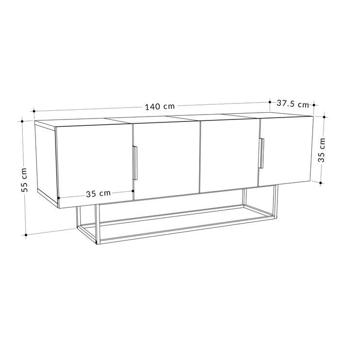 Tontini Tv Stand - Bendir - White - Bendir - Carrara