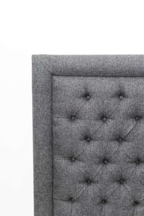 Nadine Headboard - Queen/Double - Charcoal Covered Button