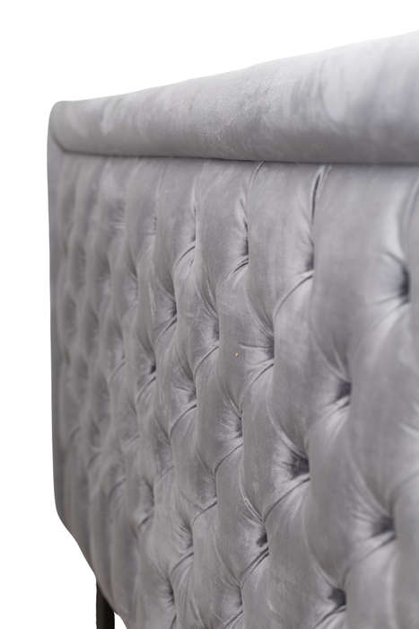 Nadine Headboard - Queen/Double - Covered Button - Grey Velvet