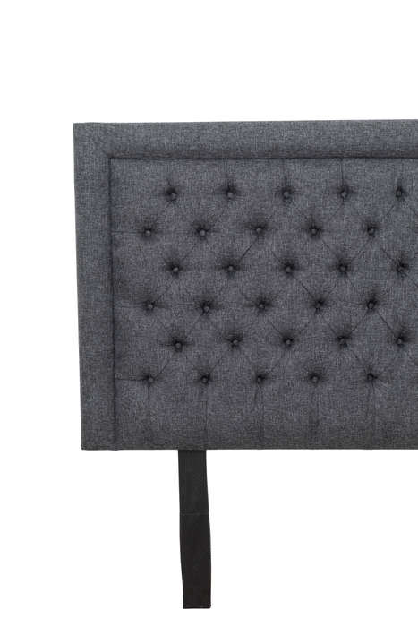 Nadine Headboard - Queen/Double - Charcoal Covered Button