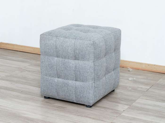 Daniel Studded Ottoman - Non Storage - Grey