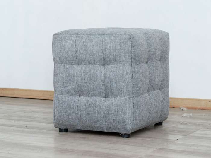 Daniel Studded Ottoman - Non Storage - Grey