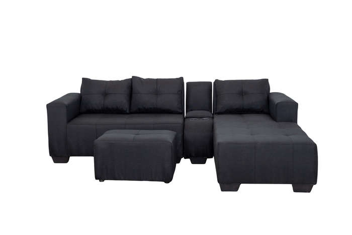 Chelsea Corner Sofa - Black - Right Hand
