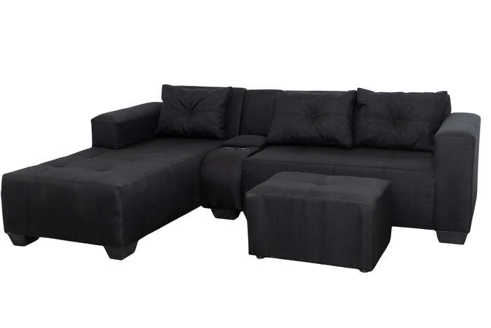 Chelsea Corner Sofa - Black - Left Hand