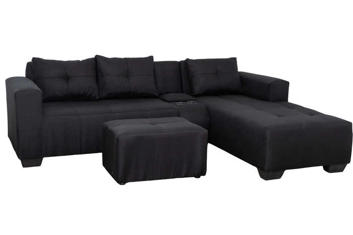 Chelsea Corner Sofa - Black - Right Hand