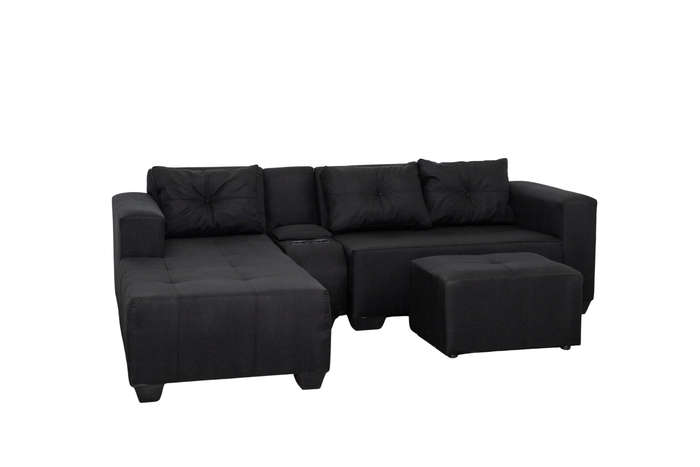 Chelsea Corner Sofa - Black - Left Hand