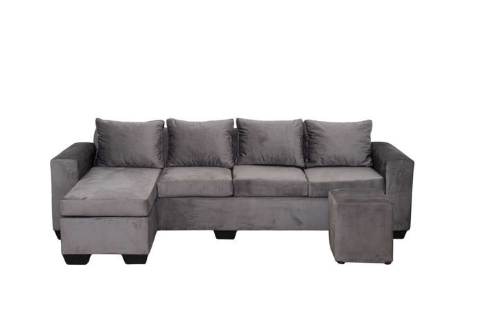 JoJo 4 Seater Couch - Grey Velvet