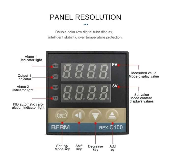 REX-C100 SSR Output PID Intelligent PID Temperature Controller 110-240V 0~999. With type  K Sensor