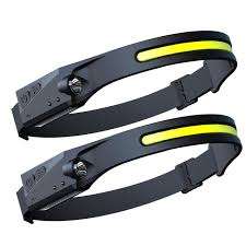 Multi-function LED Head Lamp Rechargeable-Black-Pair
