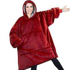 Hoodie, Ultra Plush Blanket, One Size fit all - Maroon