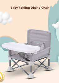 Foldable Feeding Baby Chair With Detachable Tray - MU-5 - Grey