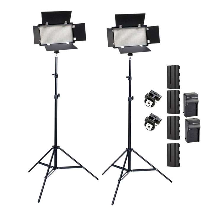2Pcs 3200 - 6500K Rechargeable Video/Photo LED Light Kit  U800 +