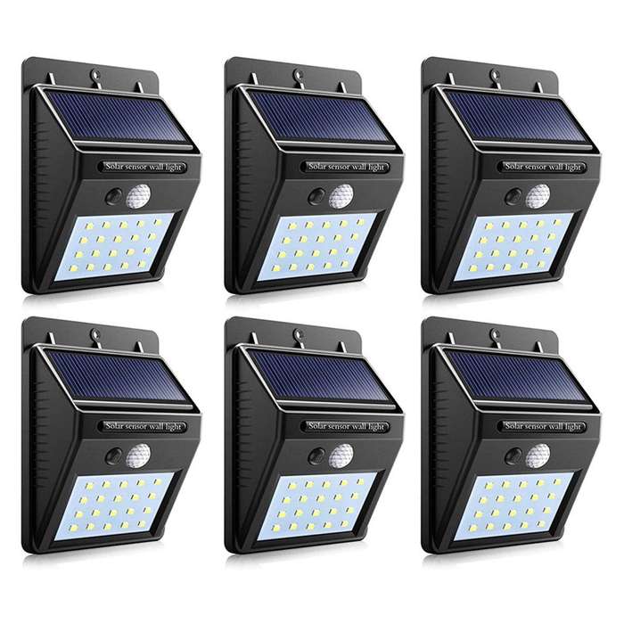 Dmart Set of 6 PIP Motion + CDS Night Sensor Solar LED Wall Light