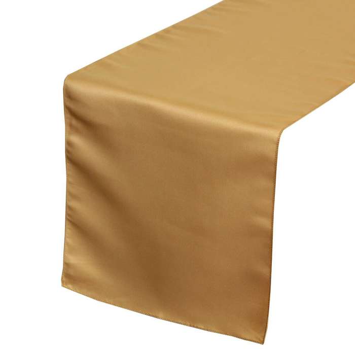 Satin Table Runner 250cmx45cm Pack of 2-Gold