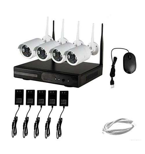 HD 4 Channel 720P Wireless CCTV Security Surveillance System NVR KIT