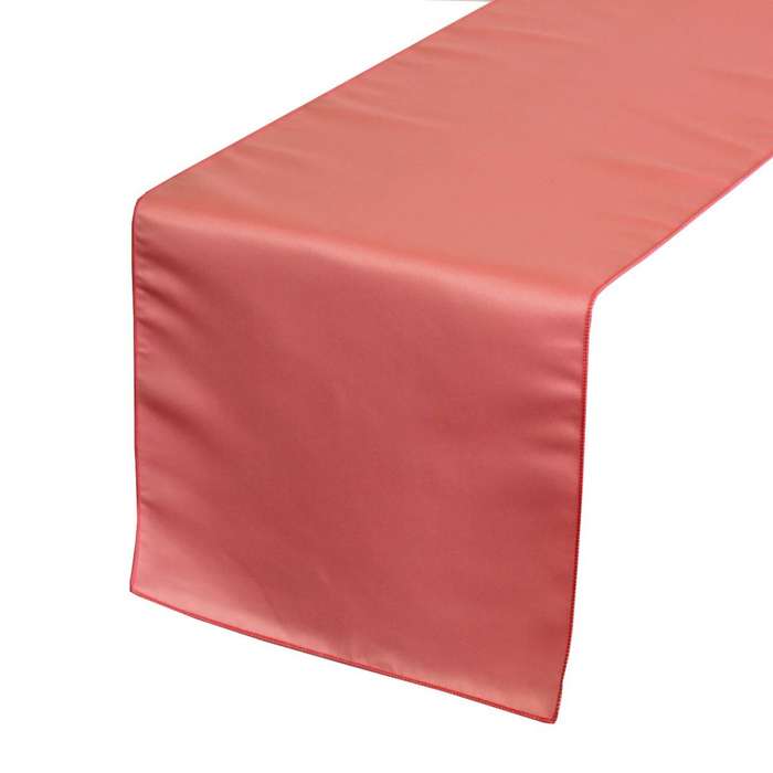 Satin Table Runner 250cmx45cm Pack of 2- Blush