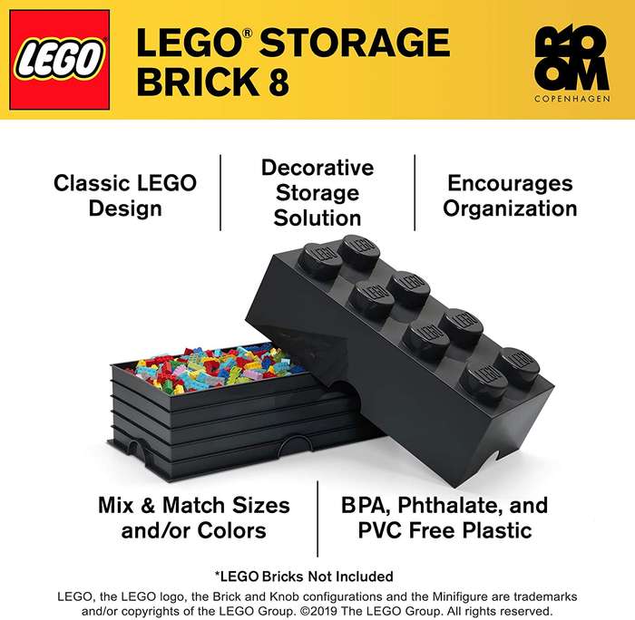 LEGO Storage Brick 8 - Black - Damaged Packaging