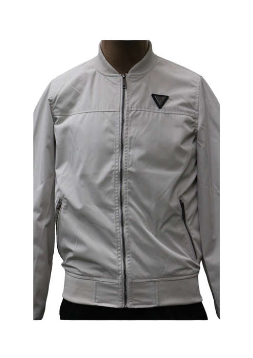 Mens Sleek Silver Bomber Jacket