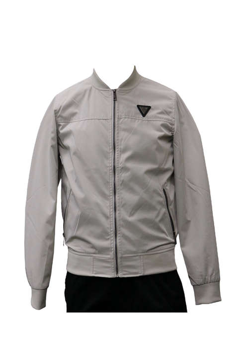 Mens Sleek Silver Bomber Jacket