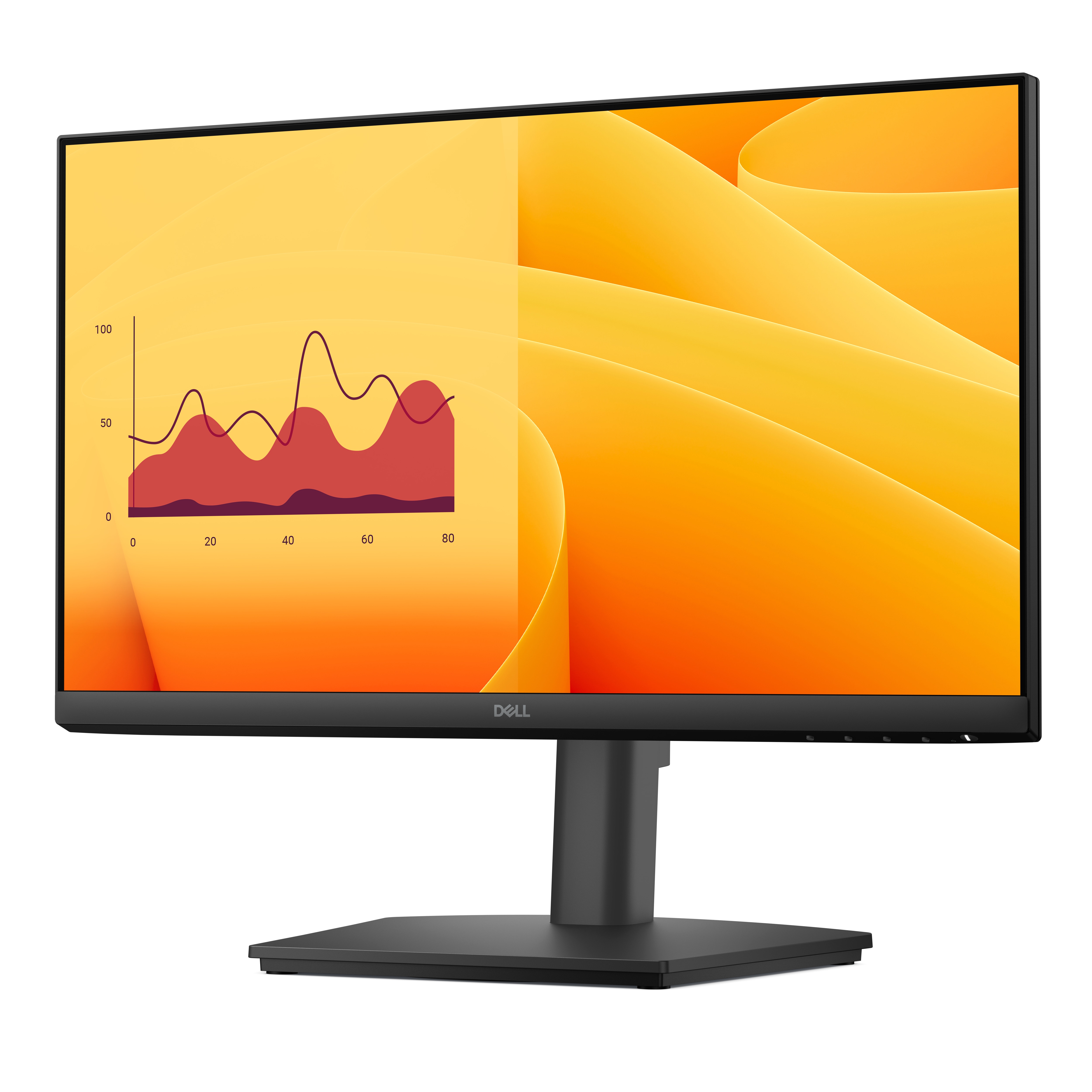 A Dell Pro 22 Adjustable Stand Monitor with a vivid colorful image on its screen.