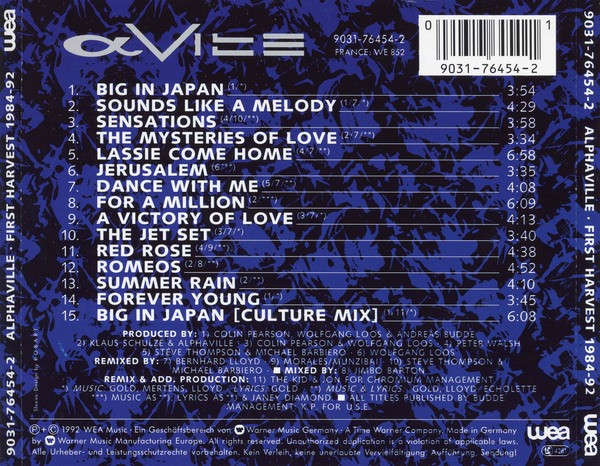 Alphaville  First Harvest 1984-92 (Music CD)
