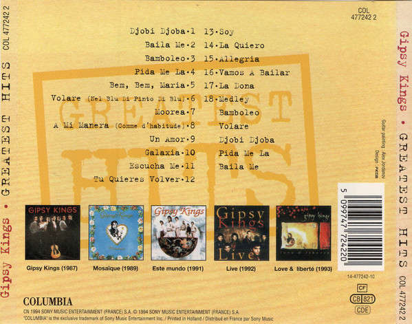 Gipsy Kings  Greatest Hits (Music CD)
