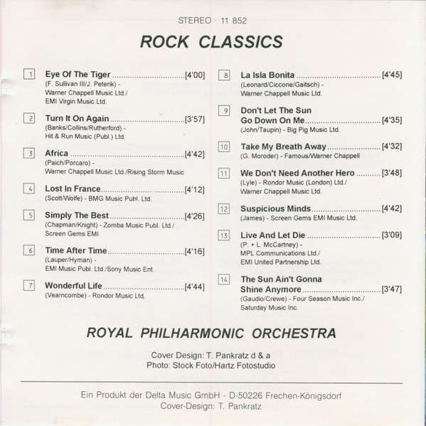 Royal Philharmonic Orchestra  Rock Classics (Music CD)