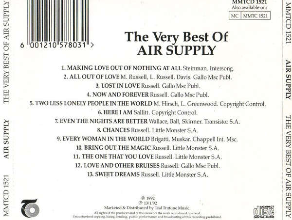 Air Supply  The Very Best Of Air Supply (Music CD)