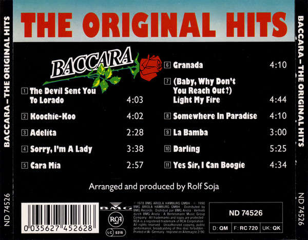 Baccara  The Original Hits (Music CD)