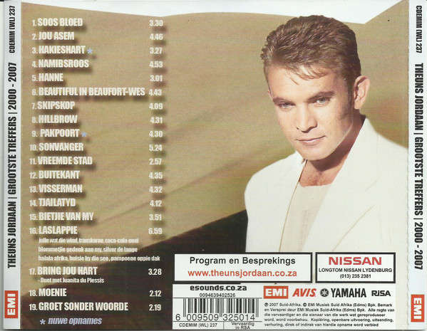 Theuns Jordaan  Grootste Treffers 2000-2007 (Music CD)