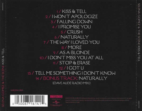 Selena Gomez & The Scene  Kiss & Tell (Music CD)