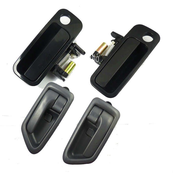 Set 4Pcs Front Black Outside Gray Inside Door Handles for Toyota Camry 1997-2001