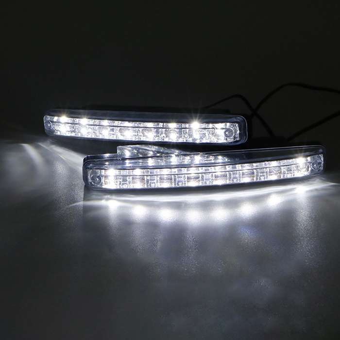 2x Universal Daytime Running Light White LED Light Low Power DRL Fog Driving