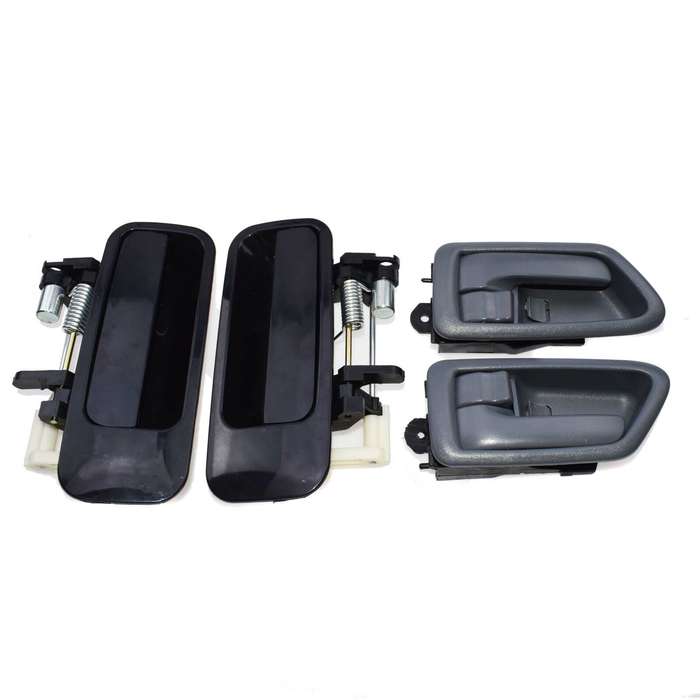 Rear Pair Black Outside & Gray Pair Inside Door Handle FOR Toyota Camry 97-01