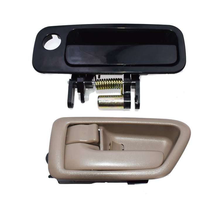 2Pcs Front Left Black Outside & Tan Inside Door Handle For Toyota Camry 97-01