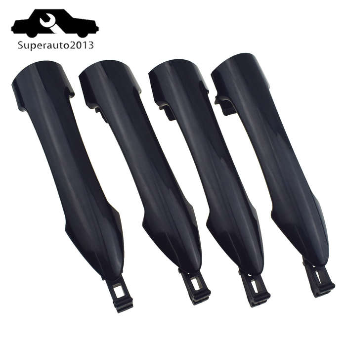 4PCS Front Rear Left Right Exterior Door Handle Black For Kia Picanto 2011-2016