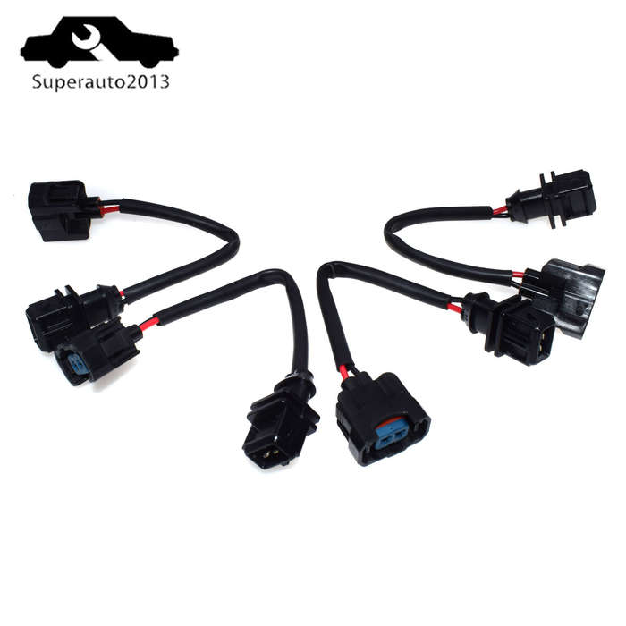 4X OBD1 To OBD2 Fuel Injector Harness Wire Adapter Plug For Honda Civic Integra