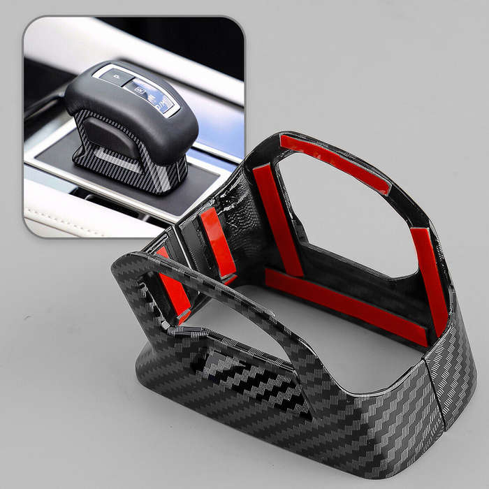 2pcs Carbon Fiber Look Shift Knob Base Cover Trim Fit for Mitsubishi Outlander