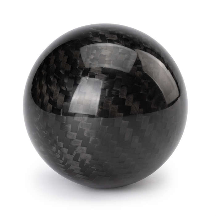 Universal Round Shift Knob 5 6 Speed Carbon Fiber Gear Shifter Knob w/ Adapters