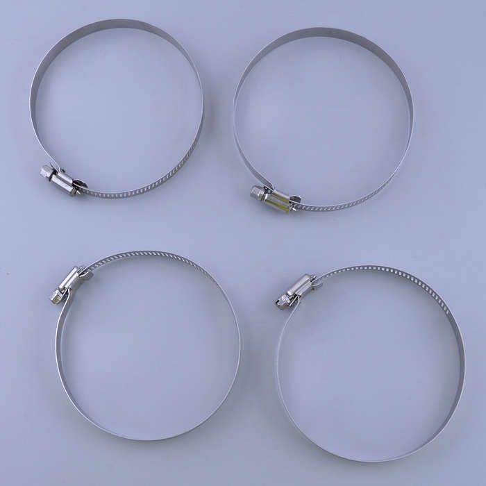 4x 4inch Adjustable Hose Clamps Fuel Hose Clamps Worm Gear Stainless Steel Clamp
